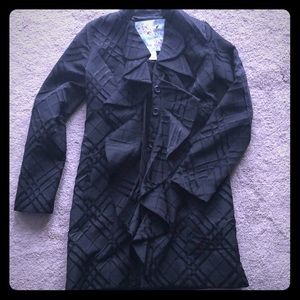 Anthropologie Black Ruffle Jacket
